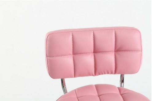 Różowy taboret bako. Taboret tapicerowany. Krzesło do makijażu. Taborety do toaletki.